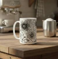Floral Cups -  Large and Small Ceramic Mugs