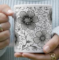 Floral Cups -  Large and Small Ceramic Mugs
