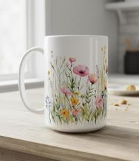 Floral Cups -  Large and Small Ceramic Mugs
