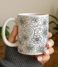 Floral Cups -  Large and Small Ceramic Mugs
