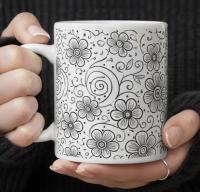 Floral Cups -  Large and Small Ceramic Mugs