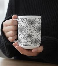 Floral Cups -  Large and Small Ceramic Mugs
