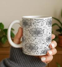 Floral Cups -  Large and Small Ceramic Mugs