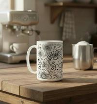 Floral Cups -  Large and Small Ceramic Mugs