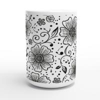 Floral Cups -  Large and Small Ceramic Mugs
