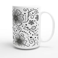 Floral Cups -  Large and Small Ceramic Mugs
