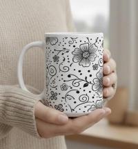 Floral Cups -  Large and Small Ceramic Mugs