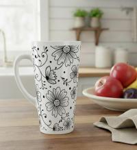 Latte 17oz Ceramic Mug - Coffee or Tea Cup, Extra Tall