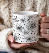 Floral Cups -  Large and Small Ceramic Mugs
