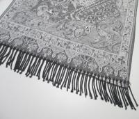 Reversible Soft Pashmina Shawl & Scarf for Women, Jacquard Brocade, Shawl, Sarong or Head Wraps