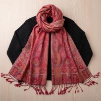 Reversible Soft Pashmina Shawl & Scarf for Women, Jacquard Brocade, Shawl, Sarong or Head Wraps