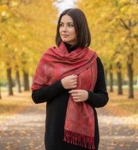 Reversible Soft Pashmina Shawl & Scarf for Women, Jacquard Brocade, Shawl, Sarong or Head Wraps