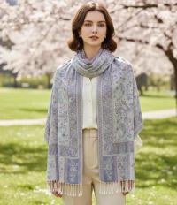 Soft Pashmina Shawl & Scarf for Women, Jacquard Brocade, Shawl, Sarong or Head Wraps