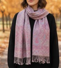 Soft Pashmina Shawl & Scarf for Women, Jacquard Brocade, Shawl, Sarong or Head Wraps