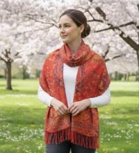 Reversible Soft Pashmina Shawl & Scarf for Women, Jacquard Brocade, Shawl, Sarong or Head Wraps