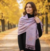 Reversible Soft Pashmina Shawl & Scarf for Women, Jacquard Brocade, Shawl, Sarong or Head Wraps