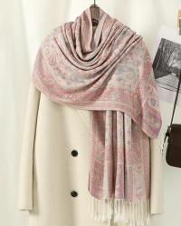 Soft Pashmina Shawl & Scarf for Women, Jacquard Brocade, Shawl, Sarong or Head Wraps