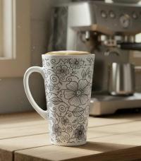 Latte 17oz Ceramic Mug - Coffee or Tea Cup, Extra Tall