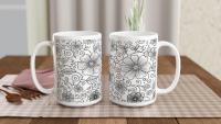 Floral Cups -  Large and Small Ceramic Mugs