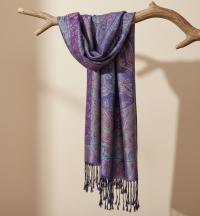 Reversible Soft Pashmina Shawl & Scarf for Women, Jacquard Brocade, Shawl, Sarong or Head Wraps