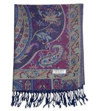 Reversible Soft Pashmina Shawl & Scarf for Women, Jacquard Brocade, Shawl, Sarong or Head Wraps