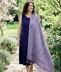 Reversible Soft Pashmina Shawl & Scarf for Women, Jacquard Brocade, Shawl, Sarong or Head Wraps