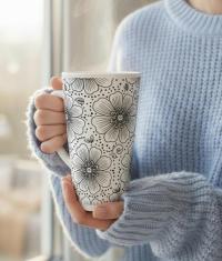 Latte 17oz Ceramic Mug - Coffee or Tea Cup, Extra Tall