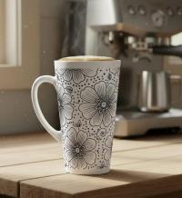 Latte 17oz Ceramic Mug - Coffee or Tea Cup, Extra Tall