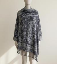 Reversible Soft Pashmina Shawl & Scarf for Women, Jacquard Brocade, Shawl, Sarong or Head Wraps