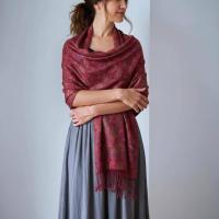 Reversible Soft Pashmina Shawl & Scarf for Women, Jacquard Brocade, Shawl, Sarong or Head Wraps