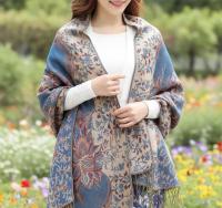 Shiny Pashmina Shawl & Scarf for Women, Jacquard Brocade, Head Wraps