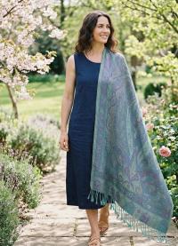 Reversible Soft Pashmina Shawl & Scarf for Women, Jacquard Brocade, Shawl, Sarong or Head Wraps