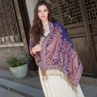 Pashmina Shawl & Scarf for Women, Jacquard Brocade, Shawl, Sarong or Head Wraps