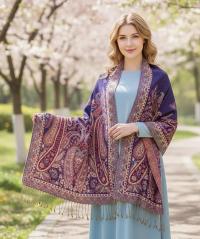 Pashmina Shawl & Scarf for Women, Jacquard Brocade, Shawl, Sarong or Head Wraps