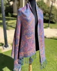 Reversible Soft Pashmina Shawl & Scarf for Women, Jacquard Brocade, Shawl, Sarong or Head Wraps