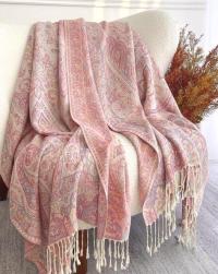 Soft Pashmina Shawl & Scarf for Women, Jacquard Brocade, Shawl, Sarong or Head Wraps