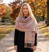 Reversible Soft Pashmina Shawl & Scarf for Women, Jacquard Brocade, Shawl, Sarong or Head Wraps