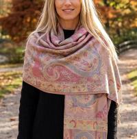 Reversible Soft Pashmina Shawl & Scarf for Women, Jacquard Brocade, Shawl, Sarong or Head Wraps