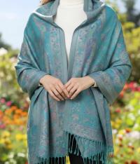 Reversible Soft Pashmina Shawl & Scarf for Women, Jacquard Brocade, Shawl, Sarong or Head Wraps