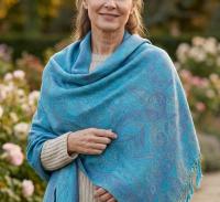 Reversible Soft Pashmina Shawl & Scarf for Women, Jacquard Brocade, Shawl, Sarong or Head Wraps