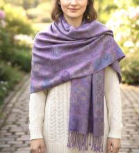 Reversible Soft Pashmina Shawl & Scarf for Women, Jacquard Brocade, Shawl, Sarong or Head Wraps