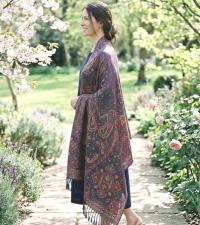 Thick Pashmina Shawl & Scarf for Women, Jacquard Brocade, Blanket Shawl