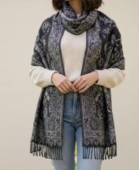 Reversible Thick Soft Pashmina Shawl & Scarf for Women, Jacquard Brocade, Blanket Scarf, Head Wraps
