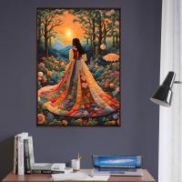 Floral Forest Print - Framed or Unframed - Original Art - Print on Paper