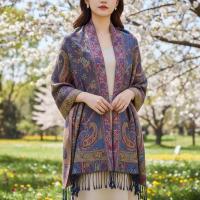 Soft Pashmina Shawl & Scarf for Women, Jacquard Brocade, Shawl, Sarong or Head Wraps