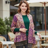 Shiny Pashmina Shawl & Scarf for Women, Jacquard Brocade, Head Wraps