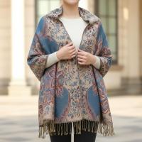 Shiny Pashmina Shawl & Scarf for Women, Jacquard Brocade, Head Wraps