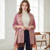 Shiny Soft Pashmina Shawl & Scarf for Women, Jacquard Brocade, Head Wraps