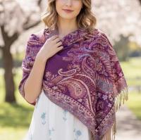 Reversible Soft Pashmina Shawl & Scarf for Women, Jacquard Brocade, Shawl, Sarong or Head Wraps