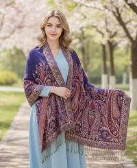 Pashmina Shawl & Scarf for Women, Jacquard Brocade, Shawl, Sarong or Head Wraps